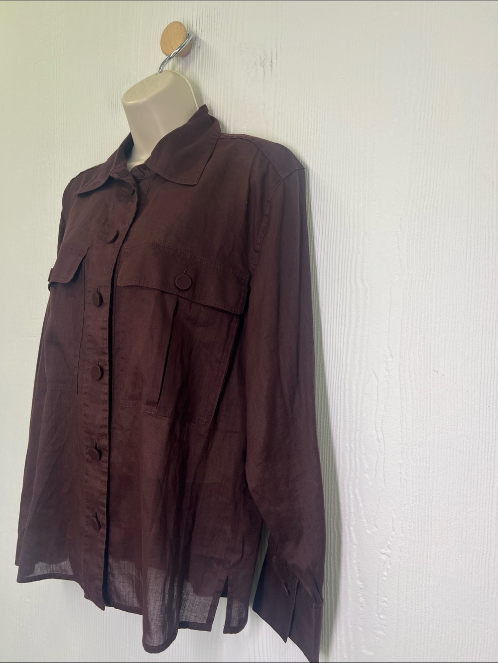 Madewell - Utility Pocket Button Down Lightweight Long Sleeve Blouse Size Medium - Picture 7 of 12